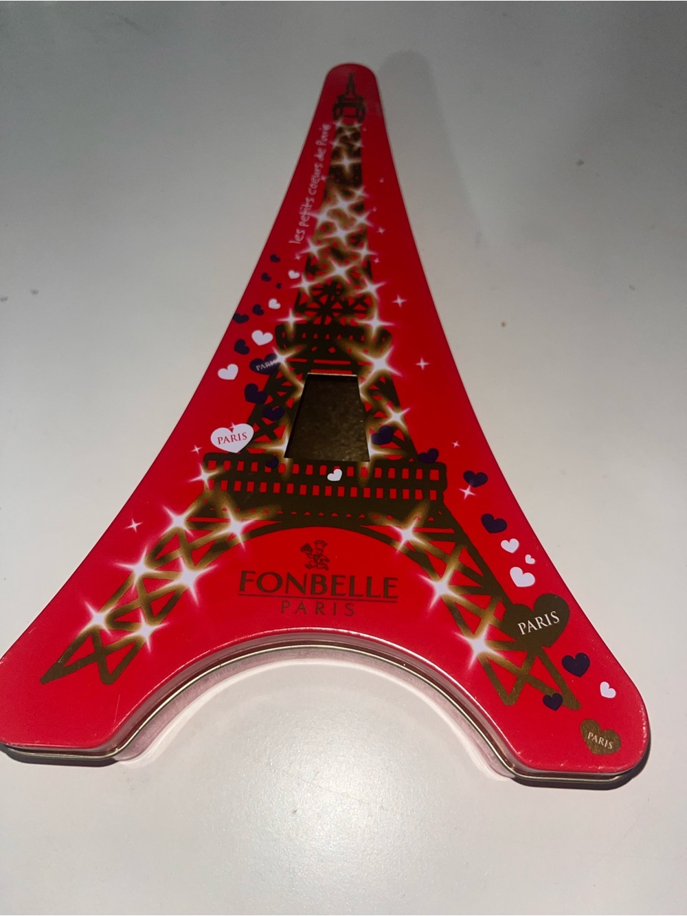 Red Eiffel Tower Decorative Accent Empty Tin!